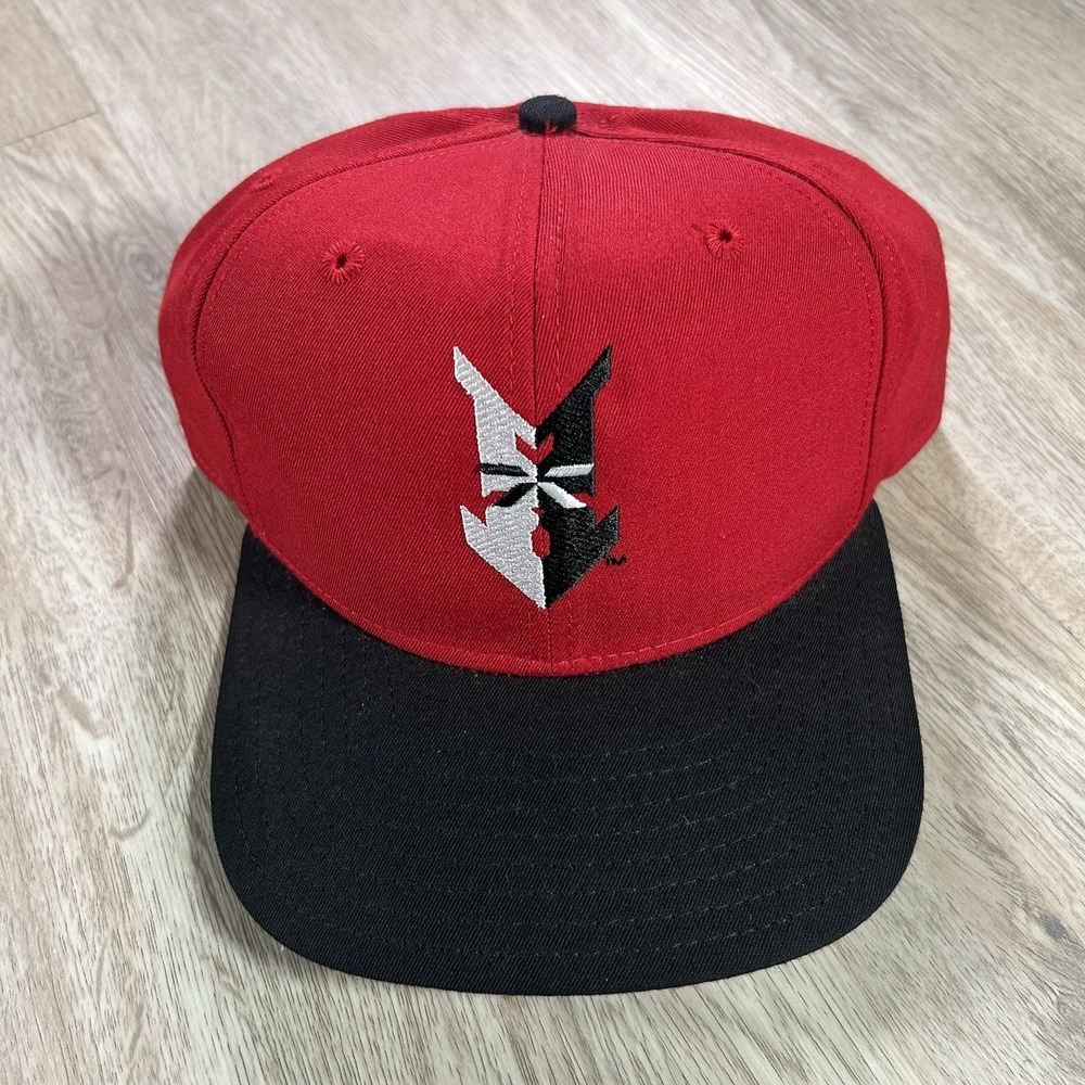 VTG New Era‎ Indianapolis Indians Snapback Hat MiLB Red Black Wool Baseball USA